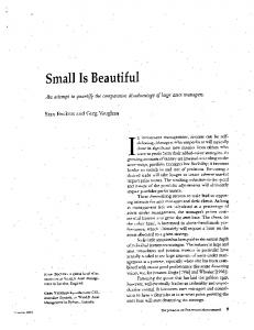 ' Small Is Beautiful