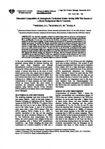 0 Elemental Composition of Atmospheric Particulate Matter during ...