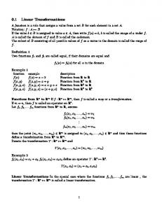 0.1 Linear Transformations