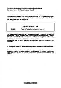0620 CHEMISTRY - Cambridge International Examinations