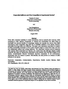 1 Cooperation Spillovers and Price Competition in ... - Semantic Scholar