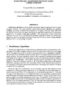 1 Evolutionary Algorithms - CiteSeerX