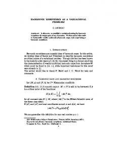 1. Introduction 2. Harmonic maps and harmonic morphisms - CiteSeerX