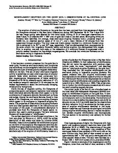 1. introduction 2. observations - MSU Solar Physics