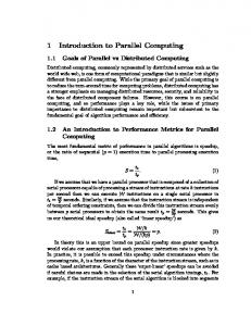 1 Introduction to Parallel Computing