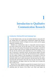 1. Introduction to Qualitative Communication Research