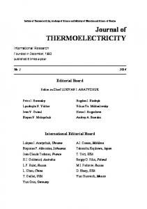 1 - journal of thermoelectricity