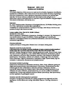 1 Syllabus and Guidelines Objectives The primary objectives of this ...