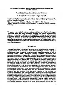 1 The modeling of Reactive Solute Transport with Sorption ... - CiteSeerX