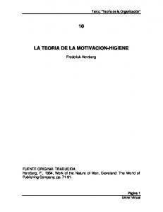 10 LA TEORIA DE LA MOTIVACION-HIGIENE