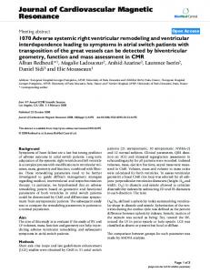 1070 Adverse systemic right ventricular remodeling and ventricular ...