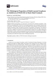 [1.0]The Tribological Properties of Multi-Layered Graphene as ... - MDPI