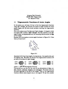 11 Trigonometric Functions of Acute Angles