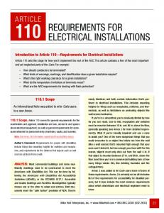 110 REQUIREMENTS FOR ELECTRICAL INSTALLATIONS