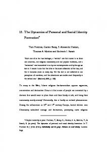 12. The Dynamics of Personal and Social Identity Formation - CiteSeerX