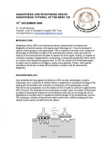 122 Myasthenia Gravis - Anaesthesia UK