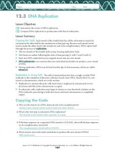 12.3 DNA Replication