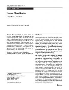 123 Human Microbiomics - Springer Link