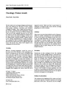 123 Oncology: Future trends - Springer Link