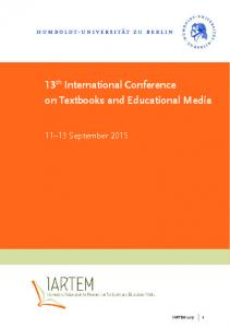 13th International Conference on Textbooks and Educational Media