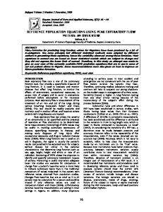 16 reference population equations using peak expiratory flow meters