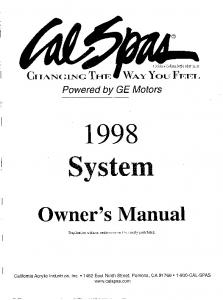 1998 Cal Spa Manual