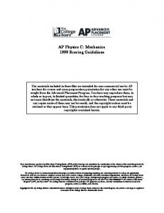 1999 AP Physics C: Mechanics Scoring Guidelines