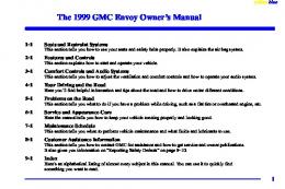 1999 GMC Envoy Owners Manual