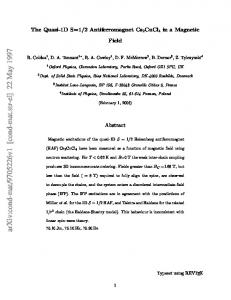 2 Antiferromagnet Cs2CuCl4 in a Magnetic Field