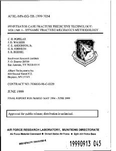 2.0 dynamic fracture mechanics methodology