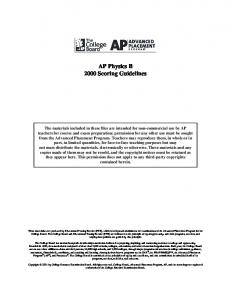 2000 AP Physics B Scoring Guidelines