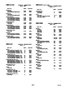 2000 Combined Car Vehicle Base Prices