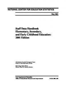 2001 Staff Data Handbook