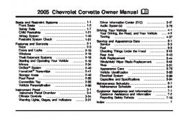 2005 Chevrolet Corvette Owner Manual