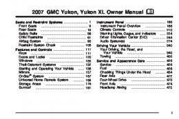 2007 GMC Yukon Owners Manual