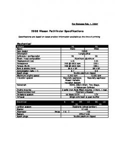 2008 Nissan Pathfinder Specifications