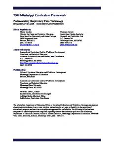 2009 Mississippi Curriculum Framework