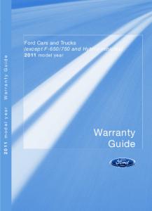 2011 Ford Model Year Warranty Guide