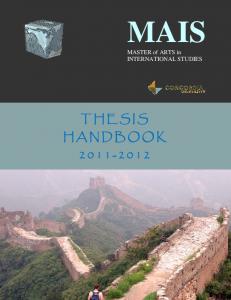 2011 MAIS Thesis Handbook