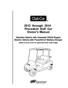 2012 through 2014 Precedent Golf Car Owner's Manual - Club Car