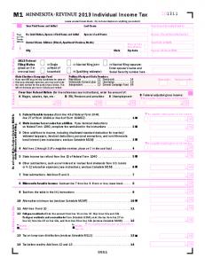 2013 M1, Individual Income Tax Return