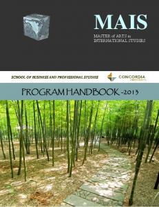 2013 MAIS Thesis Handbook