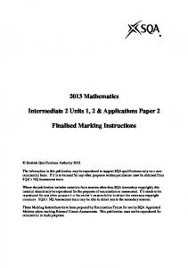 2013 Mathematics Intermediate 2 Units 1, 2 & Applications Paper 2 ...