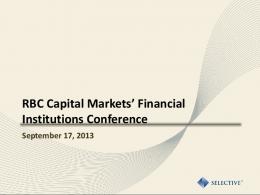 2013 RBC Capital Markets' Financial Institutions Conference