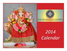 2014 Calendar - The Bharatiya Temple