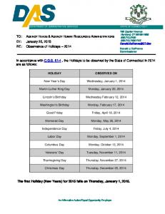 2014 - Connecticut Department of Labor