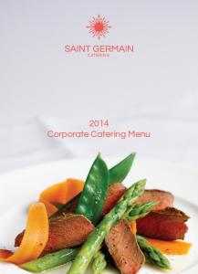 2014 Corporate Catering Menu