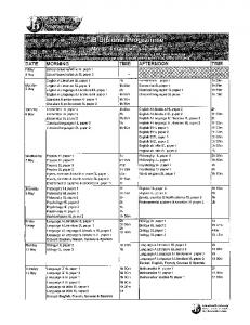 2014 IB Daily Schedule