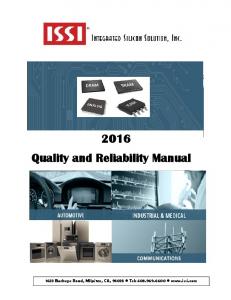 2014 Quality and Reliability Manual