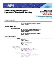 2014 Spring Refining and Equipment Standards Meeting